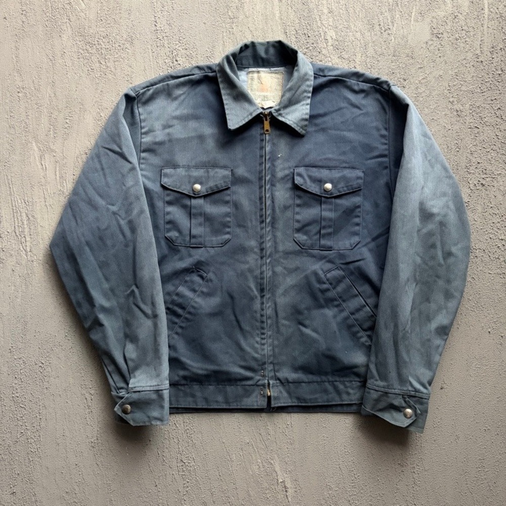 Vintage Hammill Work Jacket 42 Blue 1990s Blanket Lined Faded